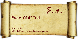 Paor Alárd névjegykártya